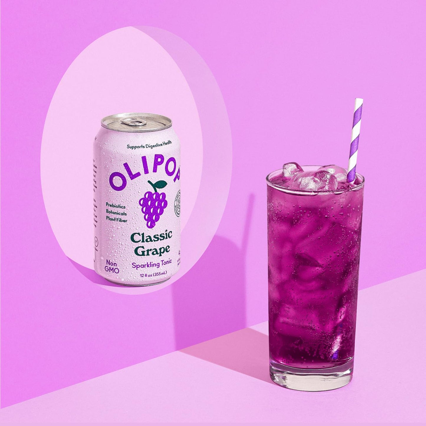 OLIPOP - Classic G Sparkling Tonic Healthy Soda Prebiotic Soft Drink Aids Digestive Health & Immune Health High in Plant Fiber Caffeine Free Low Calorie Low Sugar 12 oz
