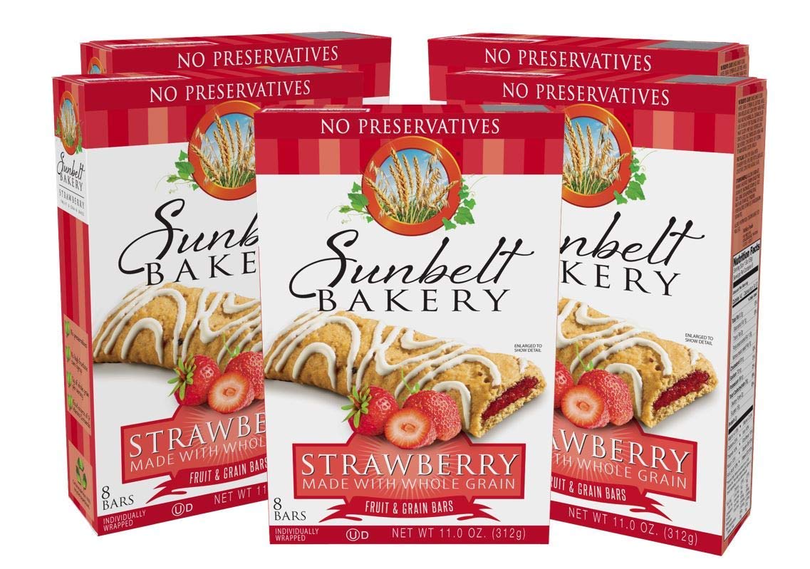 Sunbelt Bakery'S Strawberry Fruit & Grain Bars, 5 Boxes, No Preservatives (40 Bars)