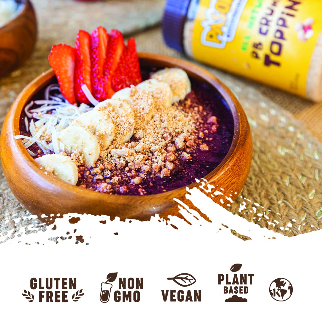 PASOKIN | Peanut Butter Crumbs | Gluten Free, Vegan, All Natural Peanut Butter Topping, Made in USA, 10.5 oz Jar (Peanut Butter)