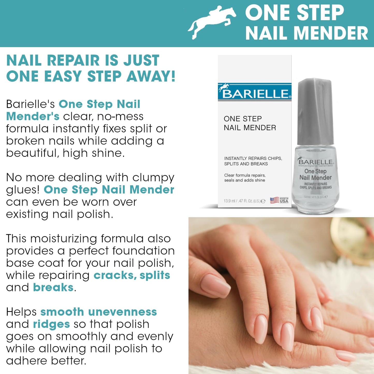 Barielle One Step Nail Mender 47 Oz - Repairs Split, Chipped And Damaged Nails