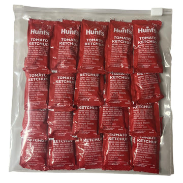 Hunt'S Ketchup Packets 0.3 Oz (9G) - 50 Count Single Serve - Ketchup Condiment Packs Bundled With 8 X 8 Inch Chronos Food Safe S