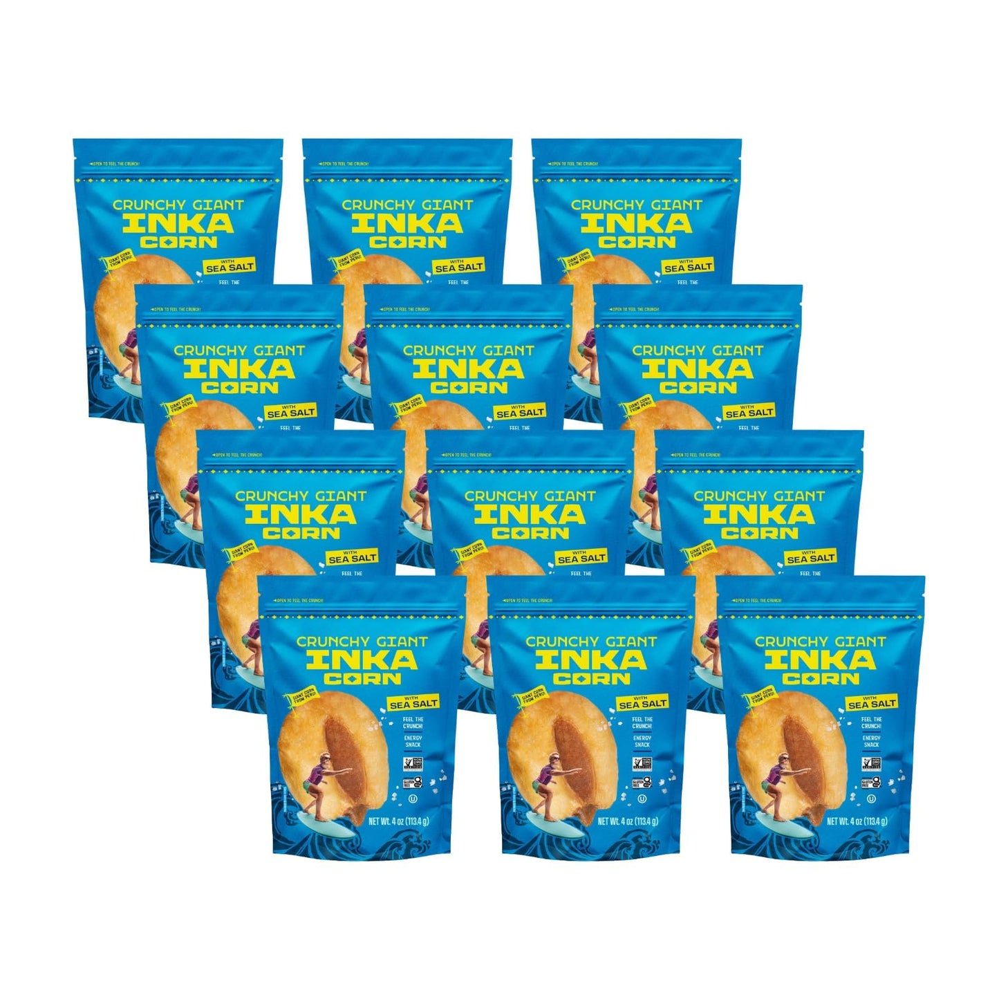 Inka Corn Nuts Gluten Free Roasted Giant Corn Oriflavor Blendal Flavor 4 Ounce (Pack Of 12)