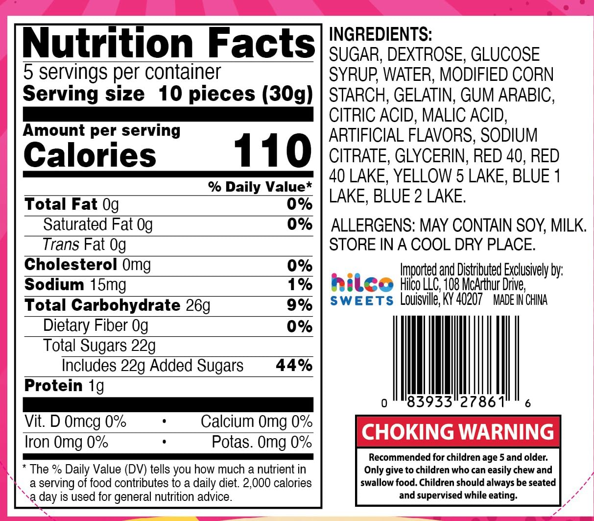 LYZAS SWEETS & Cosmic Sour Gummy Rings - Crunchy Nonpareil Coating - 5.5 oz Bag - Pack of 1