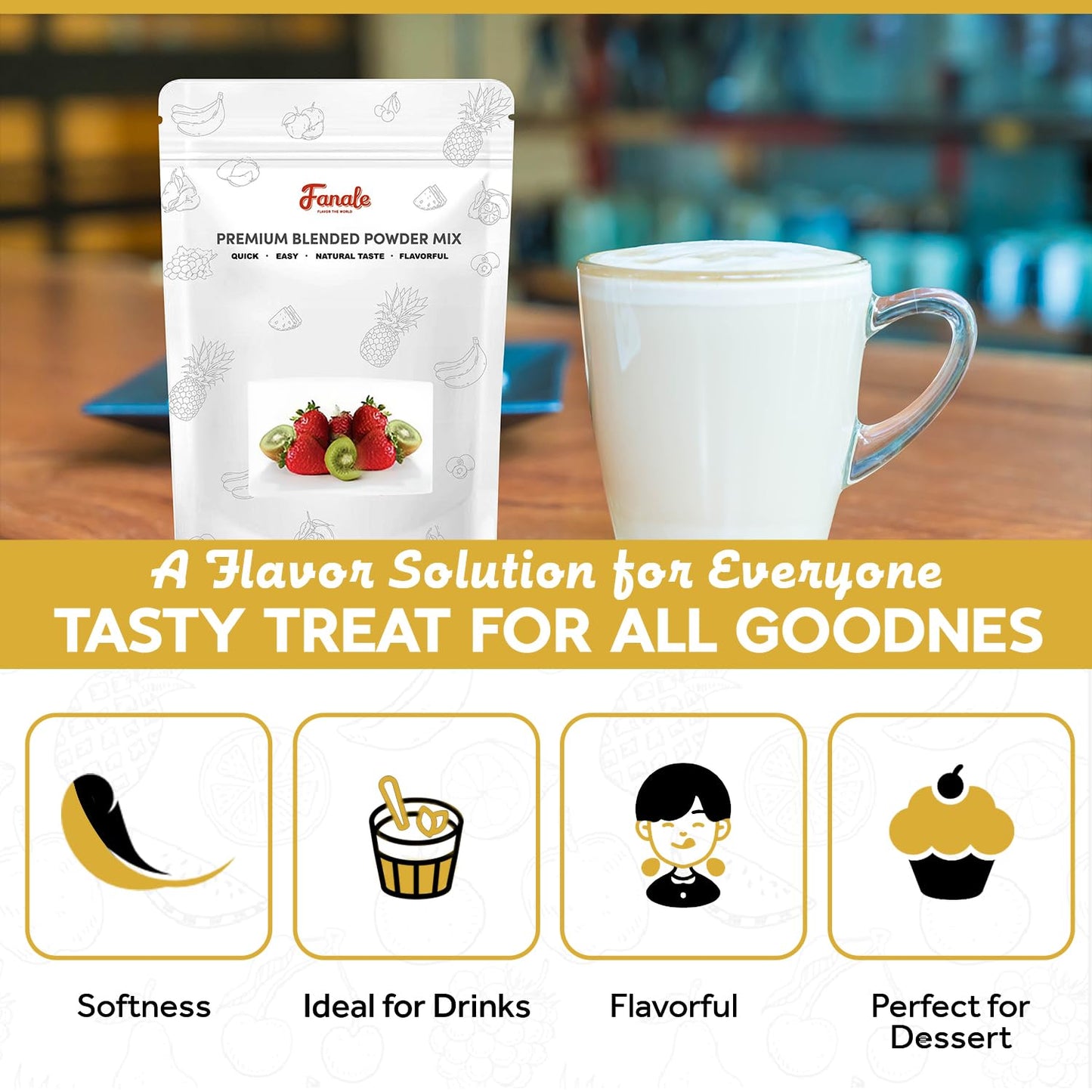 Fanale Premium Horchata Bubble Tea Flavoring Powder | Perfect For Baking, Smoothies, Desserts And Drinks | Instant Flavoring Pow