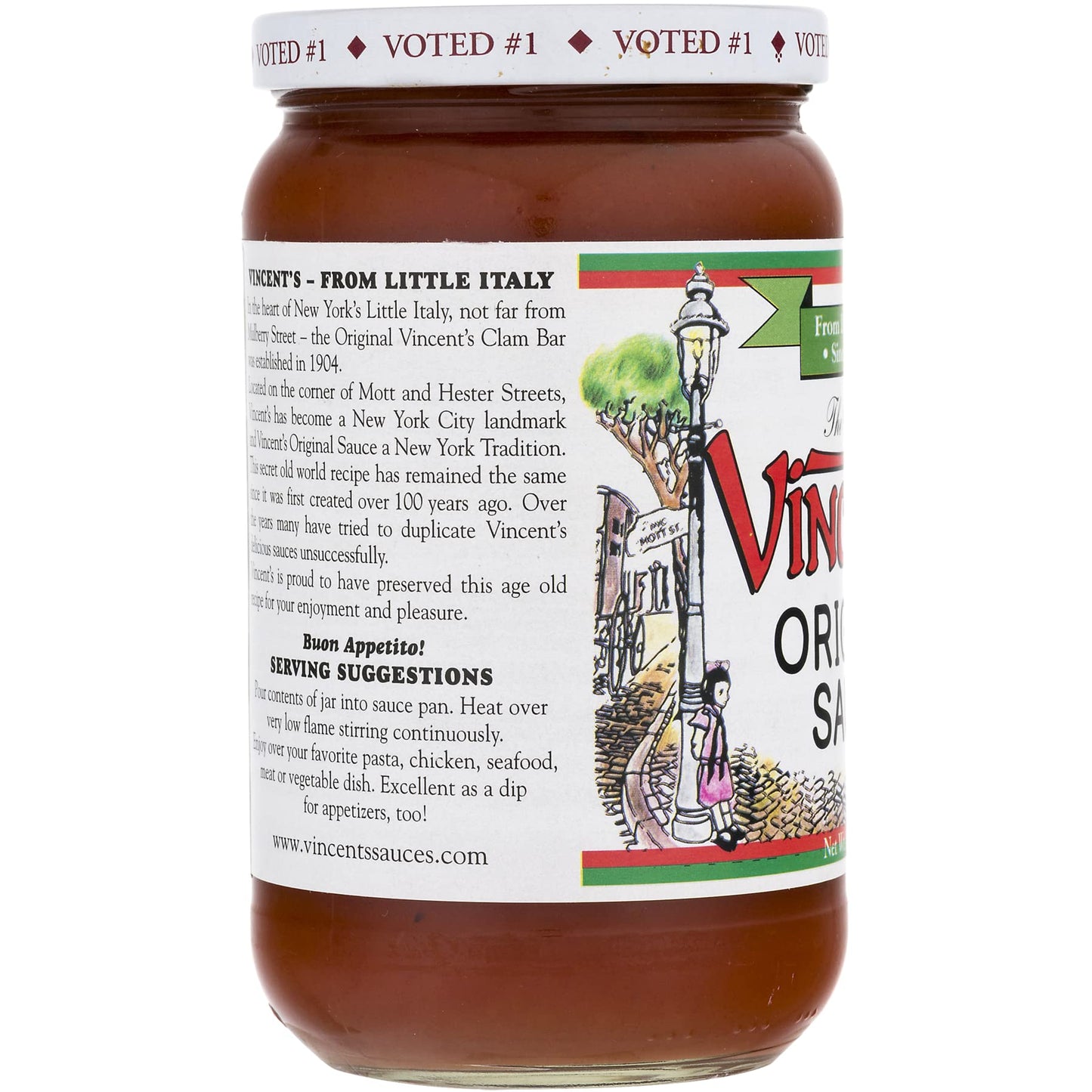 The Original Vincent'S Sauce Mild Flavor 16Oz 4 Pack From The Heart Of Little Italy (Mild)