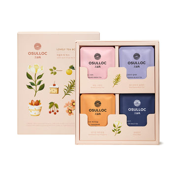 Osulloc Lovely Tea Gift Box Set (12 Count, 4 Flavors X 3 Ea), Mothers Day Gift Guide | Premium Blended Tea From Jeju | Korean Te