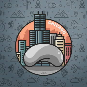 Chicago Illinois Sticker, Weatherproof Vinyl Sticker