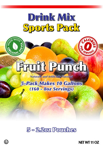 Gramzero Fruit Punch Sugar Free Drink Mix Sports Pack, Great For Nutrition Club Loaded Teas, Zero Calorie, Stevia Sweetened