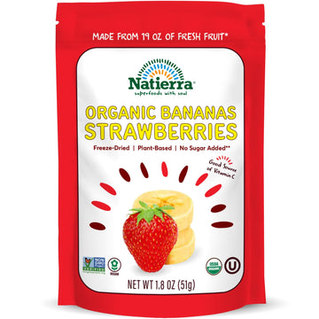 Natierra Nature'S All Foods Organic Freeze-Dried Bananas And Strawberries | Non-Gmo & Vegan | 1.8 Ounce