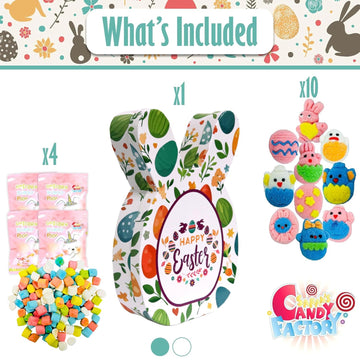 Easter Treat Bunny Box (40 Count) Filled With Candy, Snacks, Great Package For Family, Friends, Kids, Boys And Girls