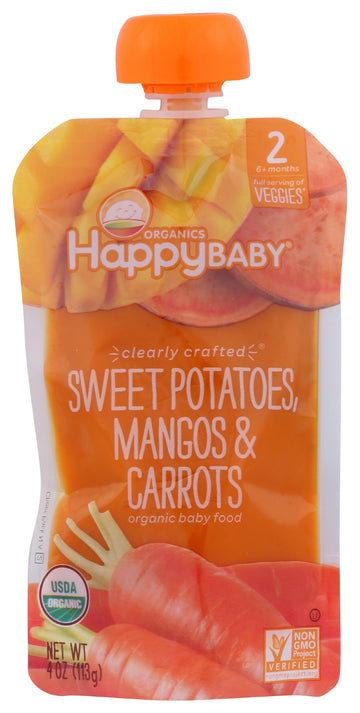 Happy Baby, Baby Food Sweet Potato Mango Carrot Organic, 4 Ounce