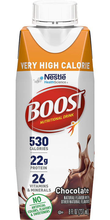 Boost Very High Calorie Nutritional Drink Very Vanilla, Made with Natural Chocolate Flavor & No Artificial Flavors, Colors & Swe