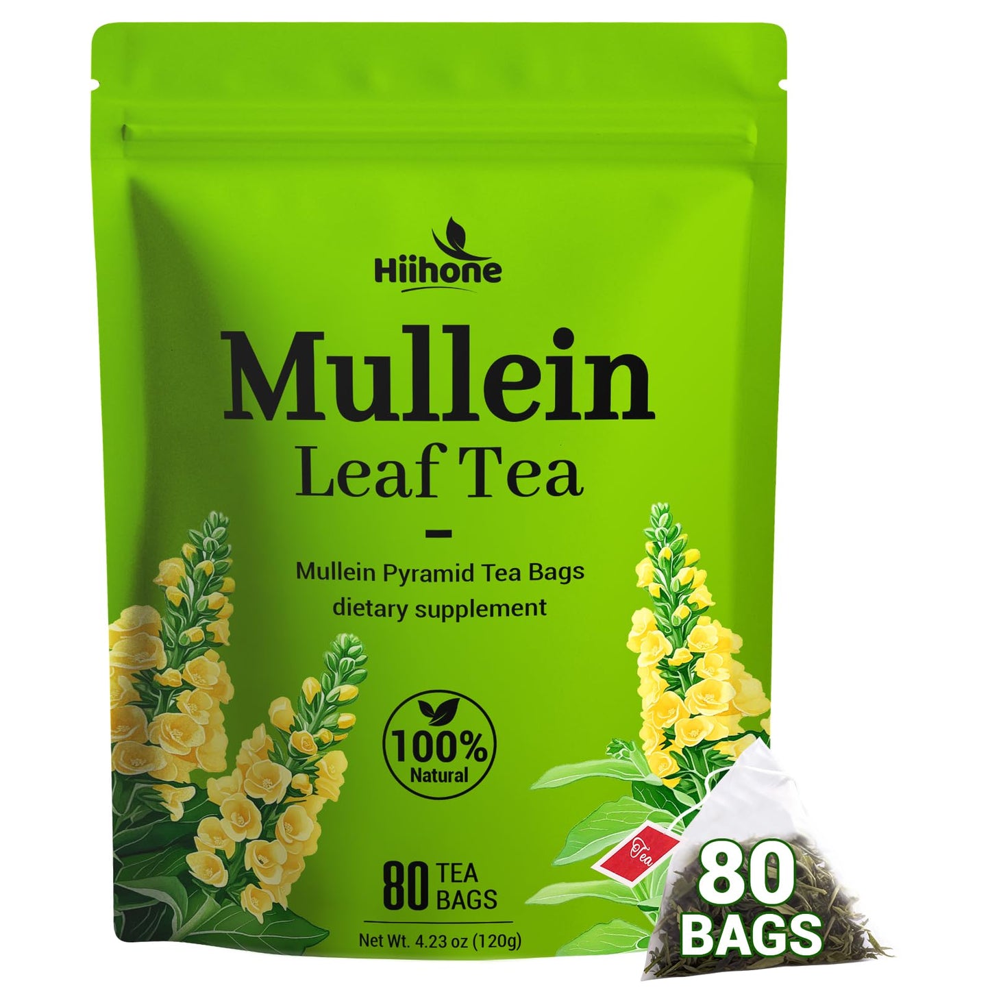 Mullein Leaf Herbal Tea - Energy Blend Free 80 Teabags