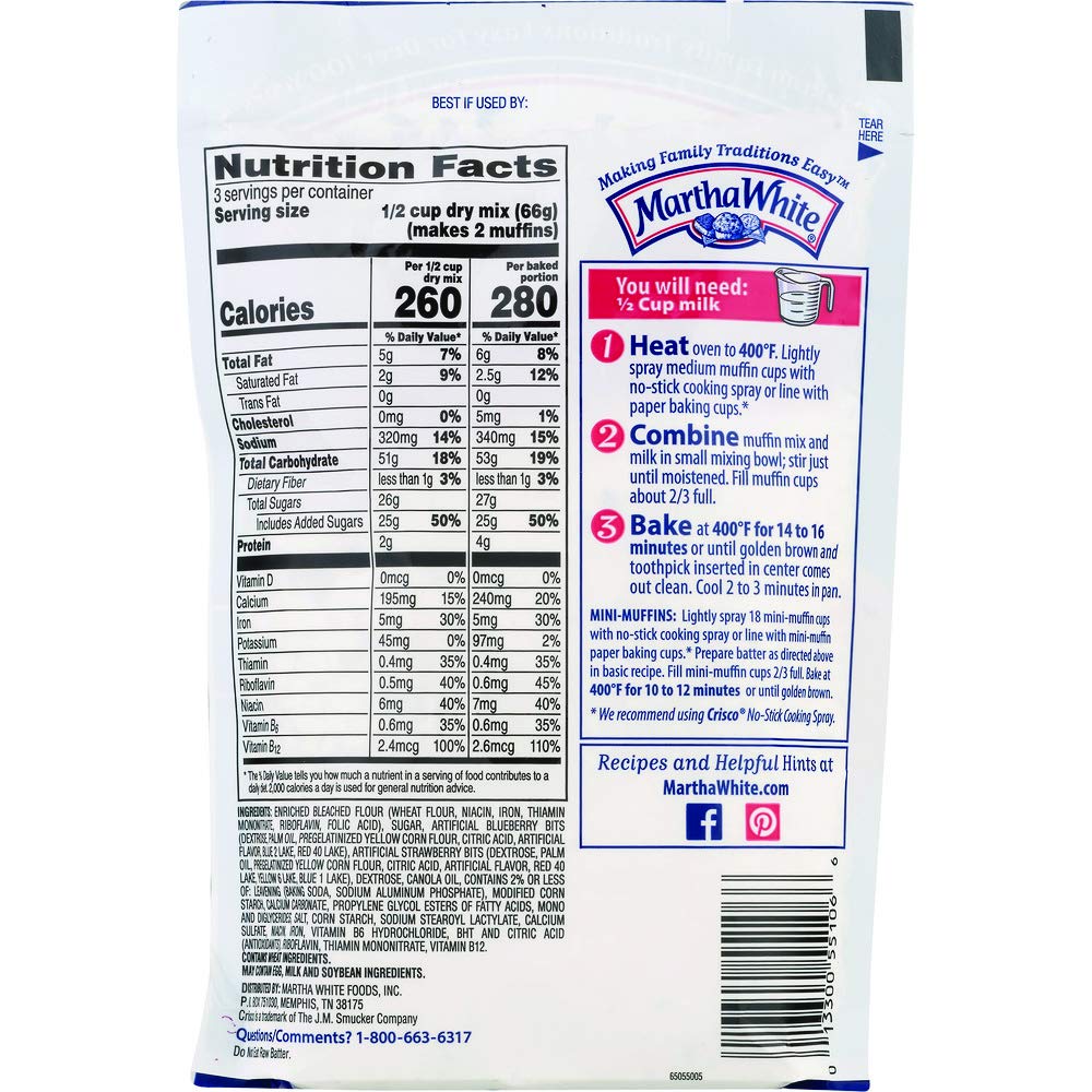 Martha White Wildberry Muffin Mix, 7 Ounce (Pack of 12)