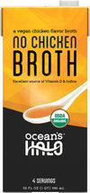 Oceans Halo, 6-Pack Organic and Vegan No Chicken Broth, 32 Fl Oz