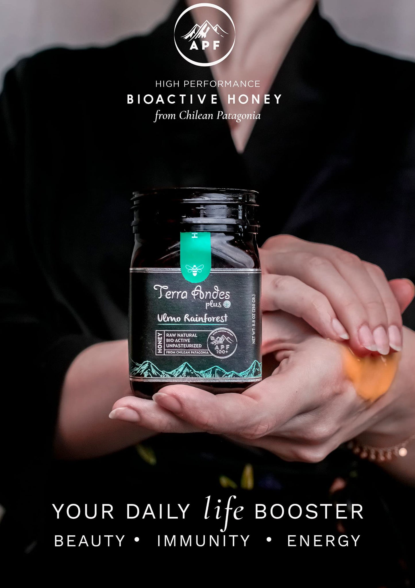 Ulmo Rainforest Raw Honey By Terra Andes Plus | Apf 100+ Pure Honey, 8.8 Oz