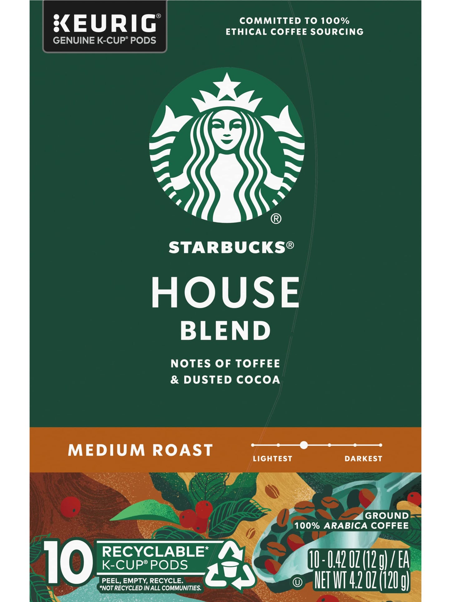 Starbucks K-Cup Coffee Pods, House Blend, 16 Count (Pack of 10), Model 110769