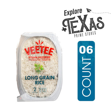 Veetee 6-Pack Long Grain Rice Steam Filtered 10.6 Oz Microwaveable Tray