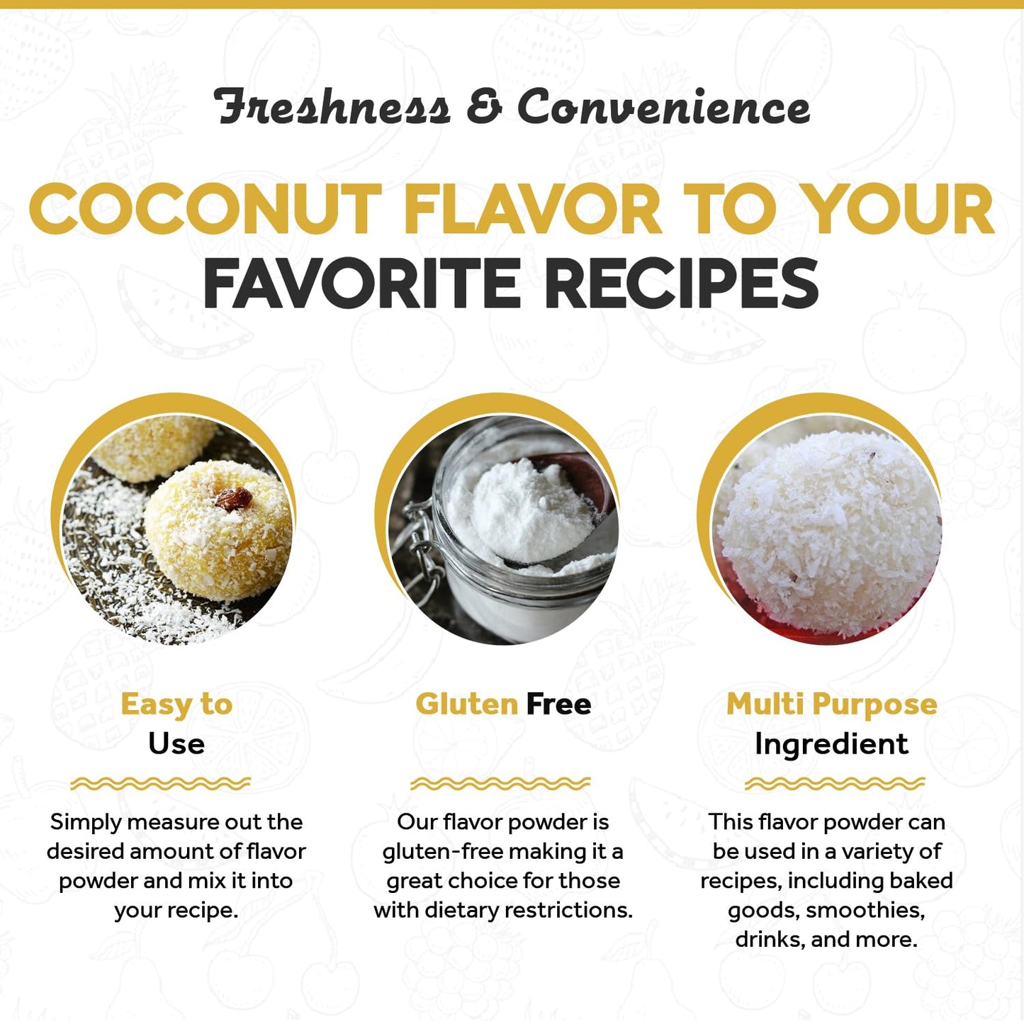 Fanale Coconut Bubble Tea Flavoring Powder - Instant Flavoring for Baking, Smoothies & Drinks - 2.2 lb Pack