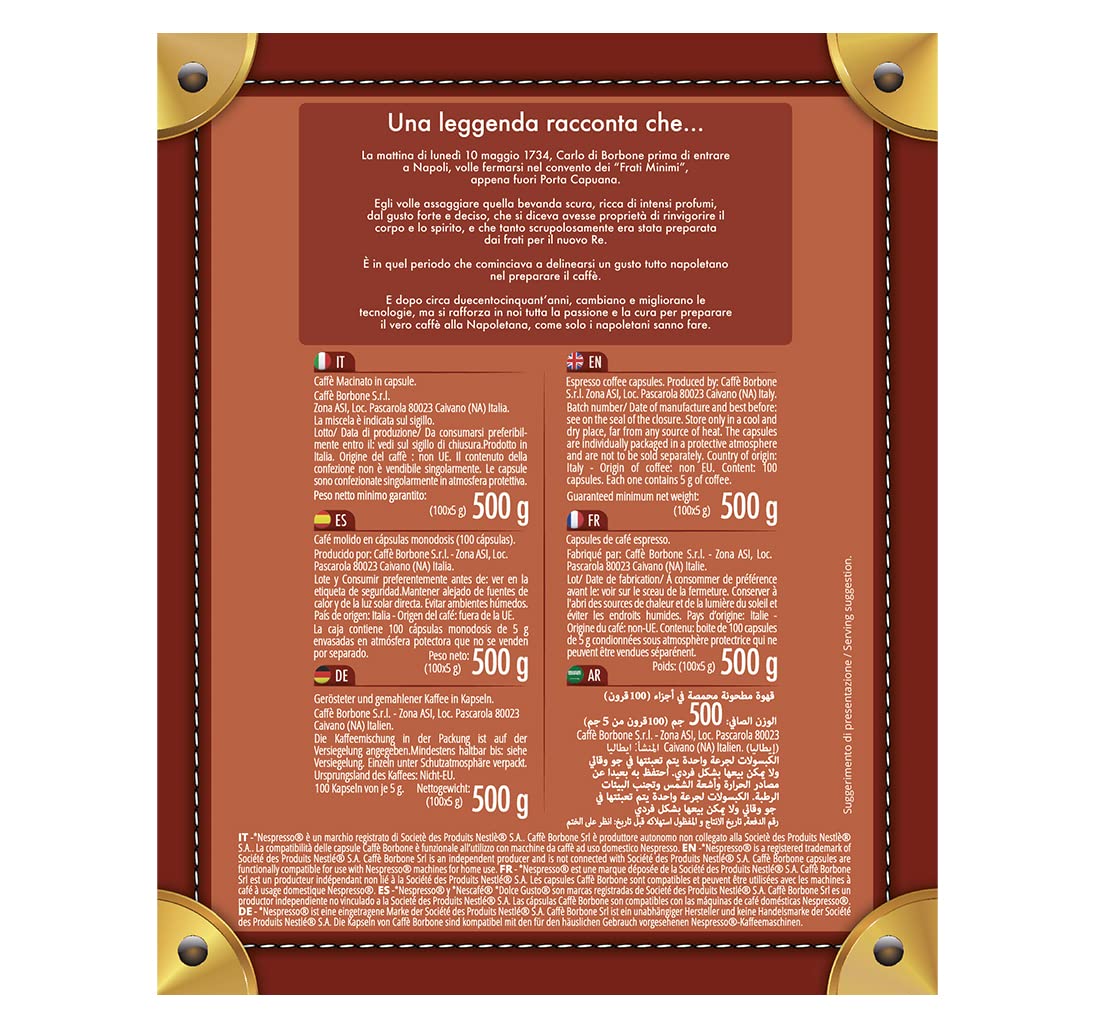 Caffe Borbone Nespresso Compatible Espresso Pods - Refined Taste, Powerful Character And Intense Aroma - Not Compatible With Ver