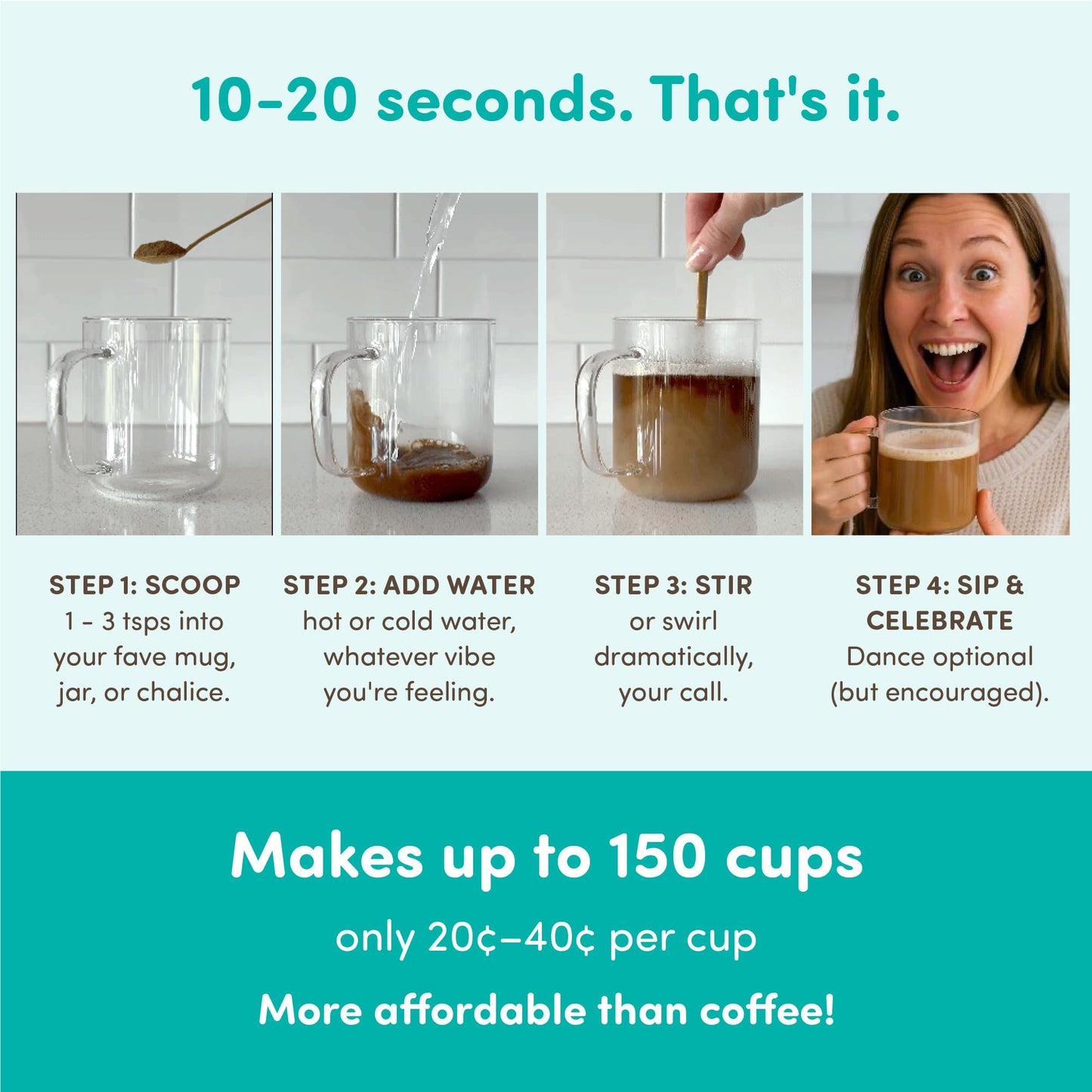Nummy Creations Instant Caffeine-Free Coffee Alternative, 10.6 Ounce, with Dandelion and Chicory, Coffee Substitute