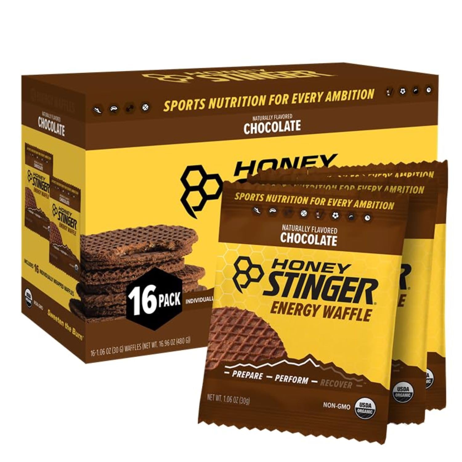 Honey Stinger Organic Chocolate Waffle | Energy Stroopwafel for Exercise, Endurance and Performance | Sports Nutrition for Home