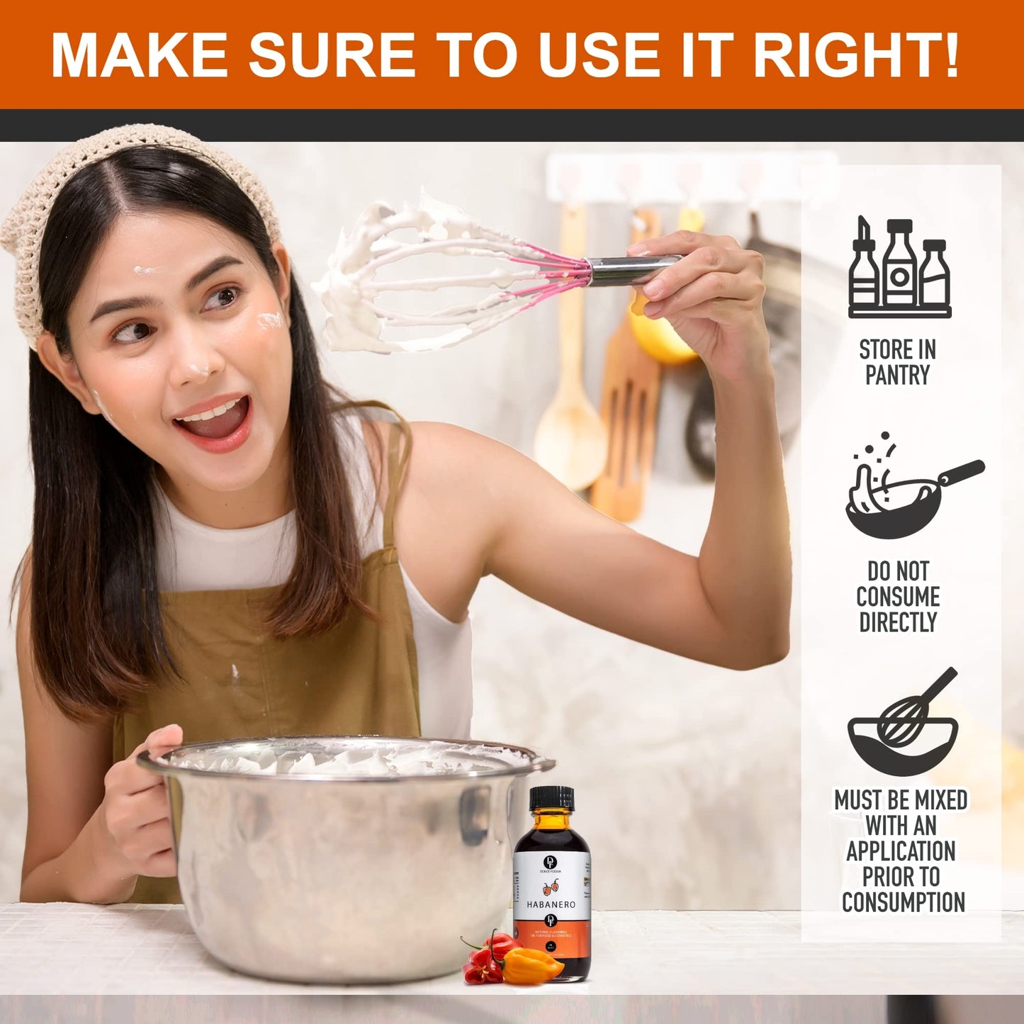 Dolce Foglia Habanero Extract Oil-Soluble Flavoring 2 Oz. Ideal for Candy Making, Baking, Lip Balm, and Ice Cream