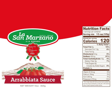 La San Marzano Arrabiata Sauce, All Natural, Vegan, Gluten Free, 13 oz, Pack of 4