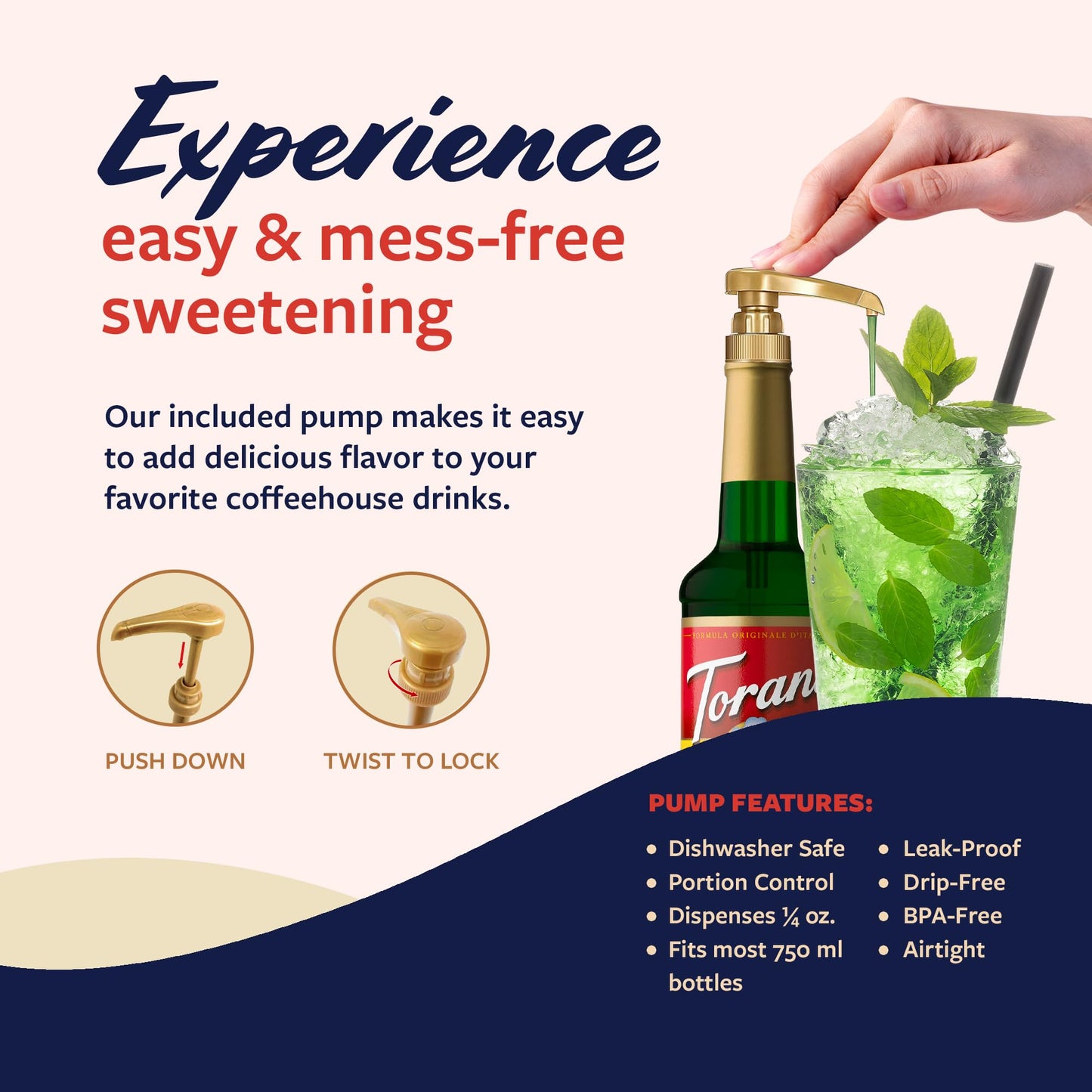 Torani Coffee Syrup, Crme De Menthe Flavored Syrup For Drinks, Pump Included, 25.4 Fl Oz