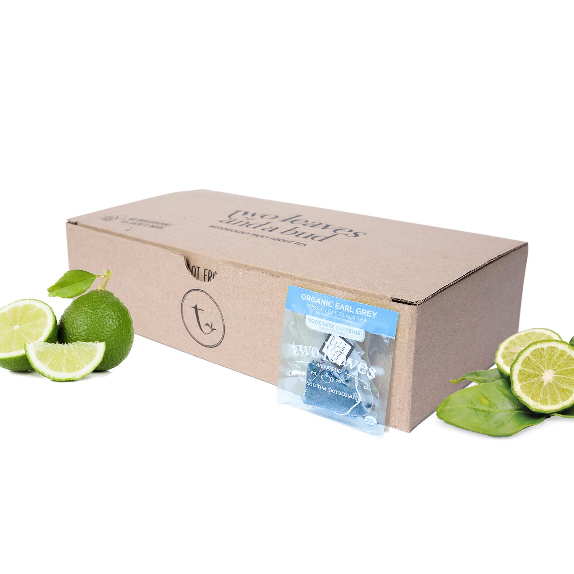 Two Leaves And A Bud Organic Earl Grey Tea Bags, Whole Leaf Caffeinated Black Tea In Compostable Sachets, Caffeinated Black Tea Flavored With Bergamot, Add Milk And Sugar, 100 Count (Pack Of 1)