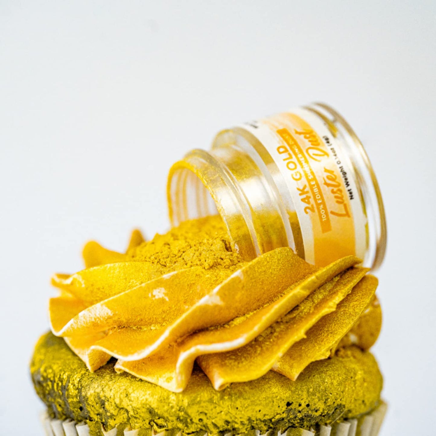 Luster Dust - 24K Gold (4G 1X Jar) | Edible Vegan Dust & Paint For Cake Decorating, Ice Cream And Desserts By Bakell