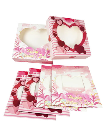 Qiqee Auto-Pop Up 10X10X2.5 Inch Pie Boxes With Window 30Packs Cookie Donut Bakery Box