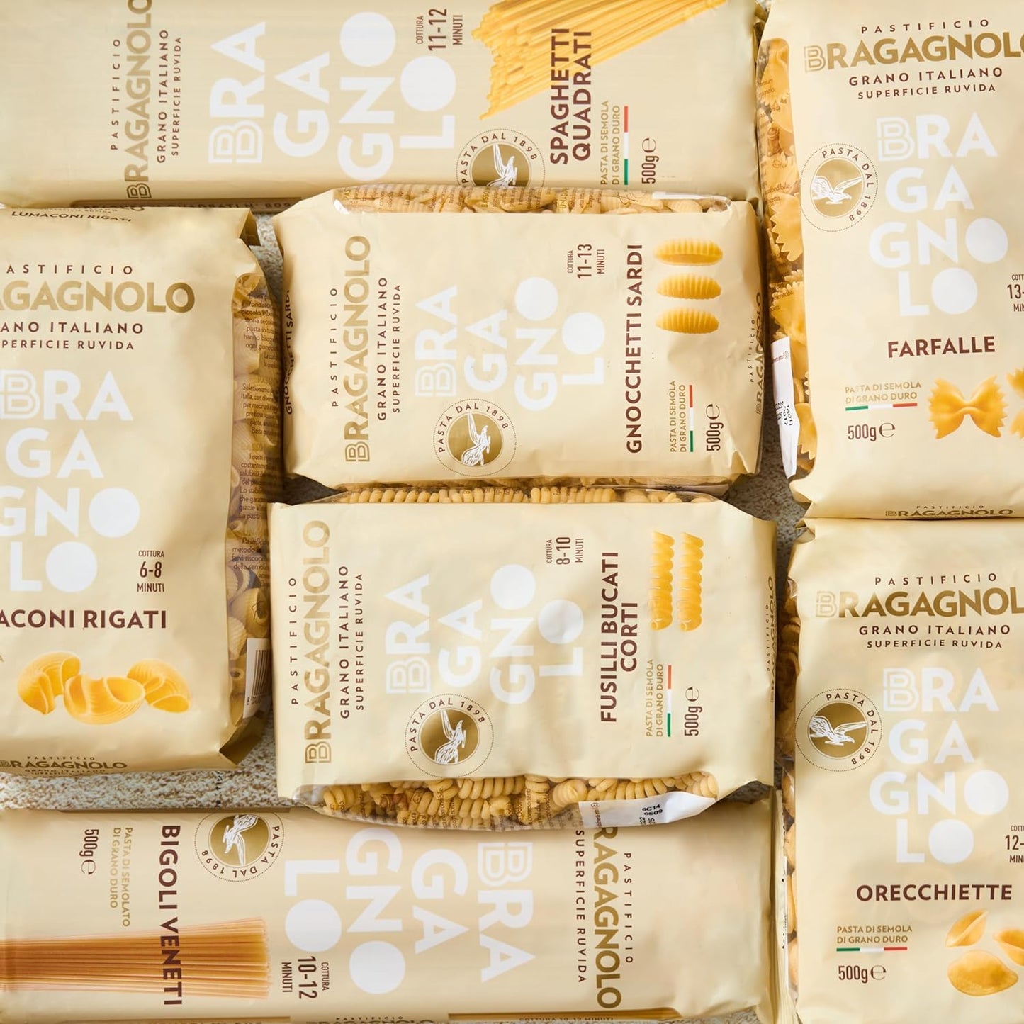 Pastificio Bragagnolo, Spaghettoni 805 Bronze-Drawn, 100% Italian Pasta, Made With Durum Wheat Semolina Flour, Non Gmo (1 Pound