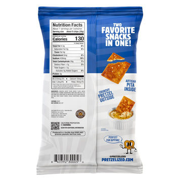 PRETZELIZED Snacks PRETZELIZED Pretzel Pita Chips, Sea Salt Flavored, 7oz Bag (Pack of 12)