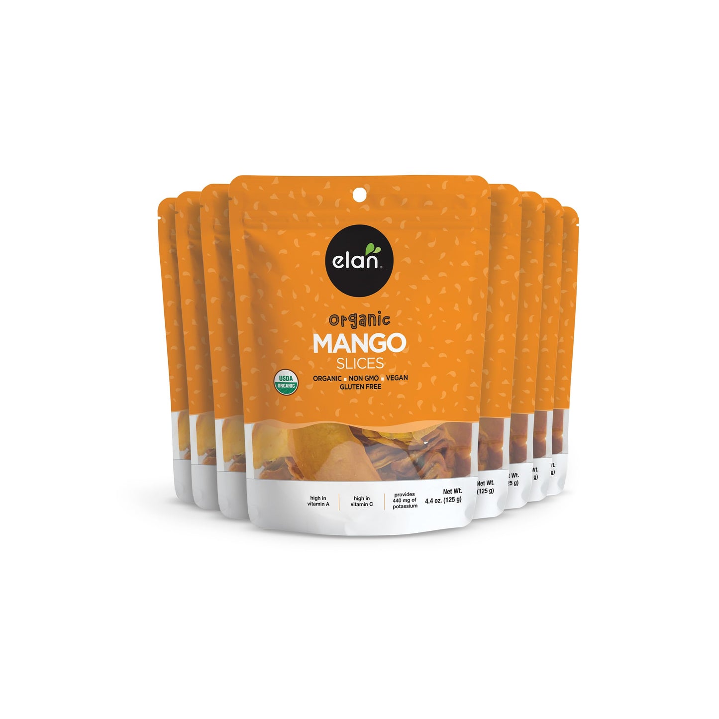 Elan Organic Dried Mango Slices, Sulphite-free, No Sugar Added, Non-GMO, Vegan, Gluten-Free, Kosher, Healthy Dried Fruit Snacks,