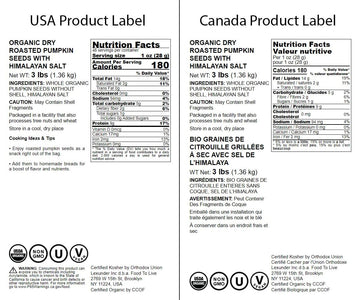 Food to Live Organic Dry Roasted Pumpkin Seeds, Non-GMO, 3 Pounds, Kosher, Vegan, Perfect for Keto and Paleo Diet