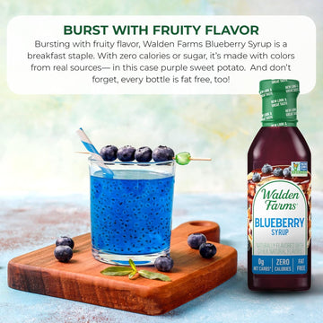 Walden Farms Blueberry Syrup - Perfect for Pancakes, Waffles, Desserts - Zero Calorie, Sugar-Free, Low Carb, Keto-Friendly, Glut
