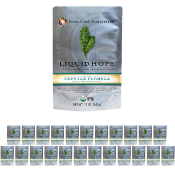 FUNCTIONAL FORMULARIES Liquid Hope Organic Peptide Tube Feed Formula 25g Protein 11g Fiber Meal Replacement 12 Oz (24 Pack)
