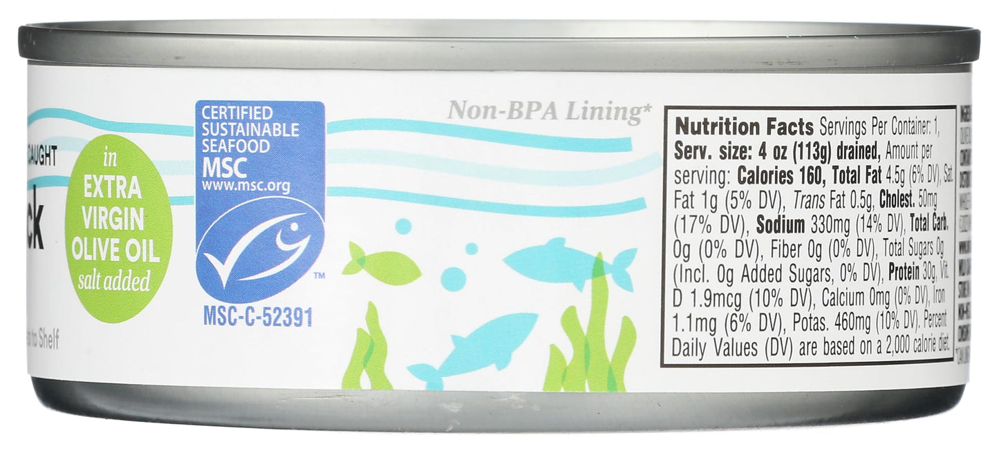 365 by Whole Foods Market Skipjack Tuna in Extra Virgin Olive Oil, 5 Ounce, Salt Added, Packed for Freshness