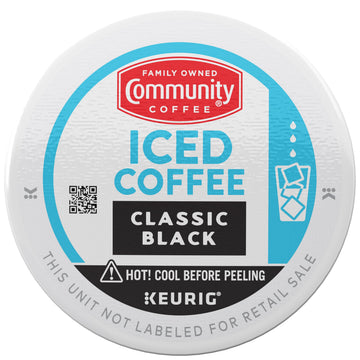 Community Coffee Classic Black 10 Keurig Iced Coffee Pods Dark Roast Compatible with all K-Cup malt-inspired 10 Count (Pack of 1)