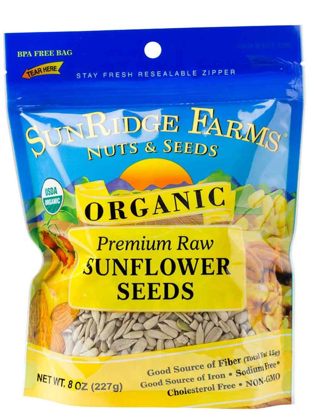 Sunridge Farms Organic Raw Sunflower Seeds, 8-Ounce Bags (Pack Of 12)