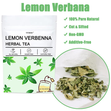 Tztzbom - Lemon Verbena Tea - 2G X 50 Count - Premium Lemon Tea Bags For Digestion Support & Relaxation - Natural Cut & Sifted L