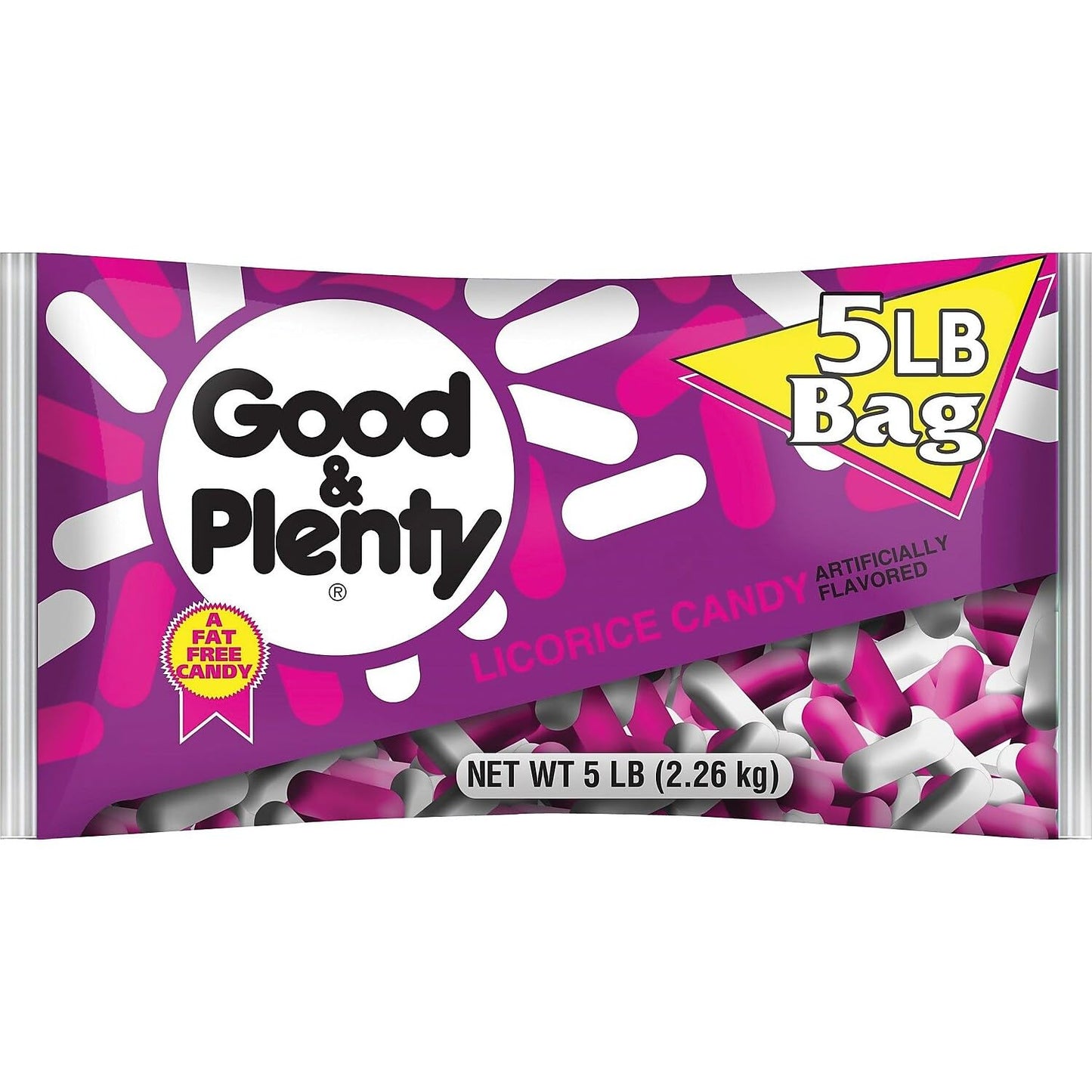 Good & Plenty Licorice Fat Free, Candy Bulk Bag, 5 Lbs