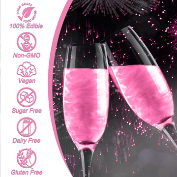 Edible Glitter - Pink Luster Dust Edible for Drinks Cakes, Food Grade Cake Decorating Shimmering Glitter, Sprinkle Powder Glitte