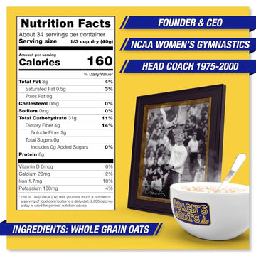 Coach'S Oats Whole Grain Oatmeal 3 Lbs (48 Oz) Pack Of 2 | Steel Cut Texture, Ready In 3 To 5 Minutes | Enjoy The Perfect Start