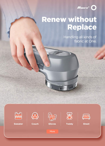 Bymore Fabric Shaver, Lint Remover, Lint Shaver Defuzzer Sweater Shaver For Clothes And Furniture Ac Adapter Or Battery Operated