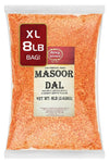 Spicy World Masoor Dal 8 Pound Bag (128oz) - Red Lentils Split - All Natural