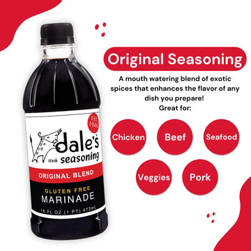 Original Steak Seasoning By Dales, Gluten Free, No Cholesterol | Delicious on All Meats, Fish, and Vegetables | (2) 16 oz Bottl