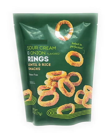 Sour Cream & Onion Flavored Rings, Lentil & Rice Snacks, Gluten Free Net Wt. 2.5 Oz (71G) - Pack Of 3