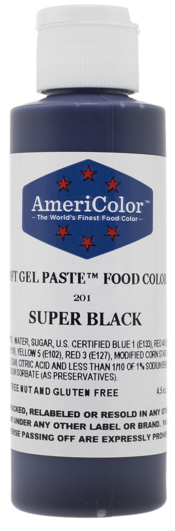 Food Coloring Americolor - Super Black Soft Gel Paste, 4.5 Ounce